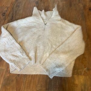 Cute cream knitted sweater